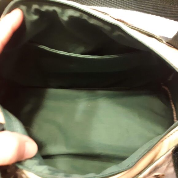 New Denim canvas Mini Duffle Tote Bag Western Eagles Mountains Tan Green arm bag - Picture 6 of 6